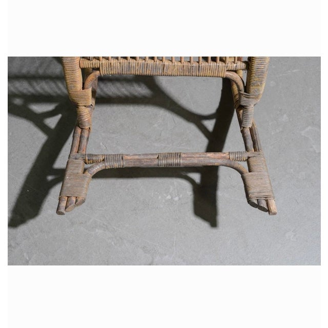 Early 20th Century Early 20th Century French Wicker Rattan Rocking Chair For Sale - Image 5 of 5