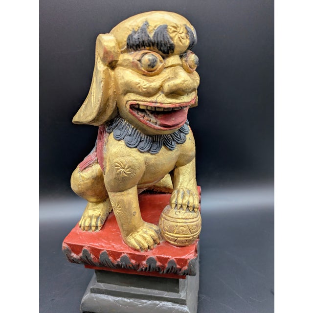 Unique Mid 20th Century Hand-Carved Chinese Foo Dogs For Sale In Portland, OR - Image 6 of 10