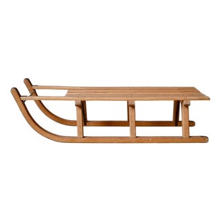 Vintage Sled in Wood and Metal from Davos For Sale