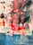 Bold Abstract and Figurative Composition in Blue and Red Acrylic on Paper by Ricardo De Silva For Sale - Image 4 of 5