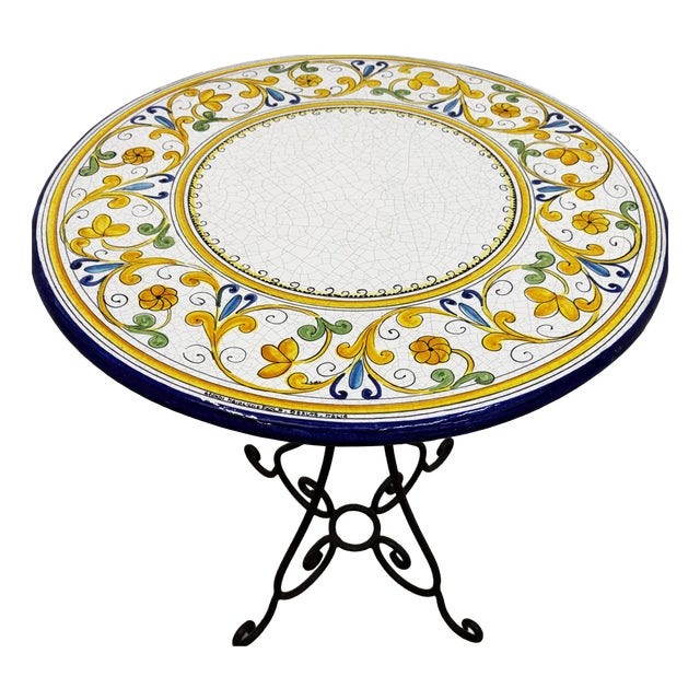 Hand-Painted Outdoor Table, Italy, 1970s For Sale