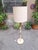 Osvaldo Borsani Floor Lamp in White Lacquered Wood with Floral Decorations and Fabric Lampshade by Osvaldo Borsani, 1940s For Sale - Image 4 of 11