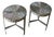 Round Pair of Hand-Welded Steel Rod Brutalist Tables, Set of Two, Tripod Legs For Sale