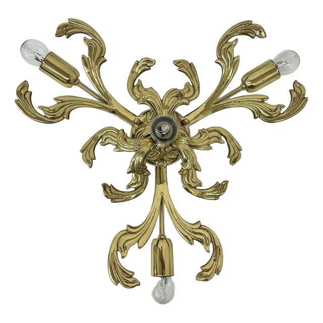 Brass Ceiling Lamp by C. S. Arte, Italy, 1970s For Sale