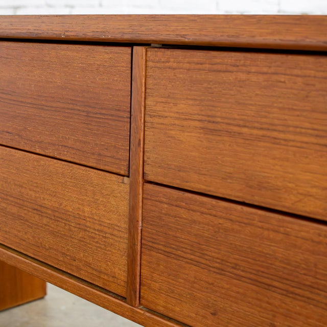 Mid to Late 20th Century Scandinavian Modern Teak Low Chest Style of Kai Kristiansen For Sale - Image 11 of 18
