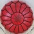 2020s Handcrafted Moroccan Leather Pouf Cover – Red Genuine Goat Leather, Hand-Stitched in Marrakech For Sale - Image 5 of 7