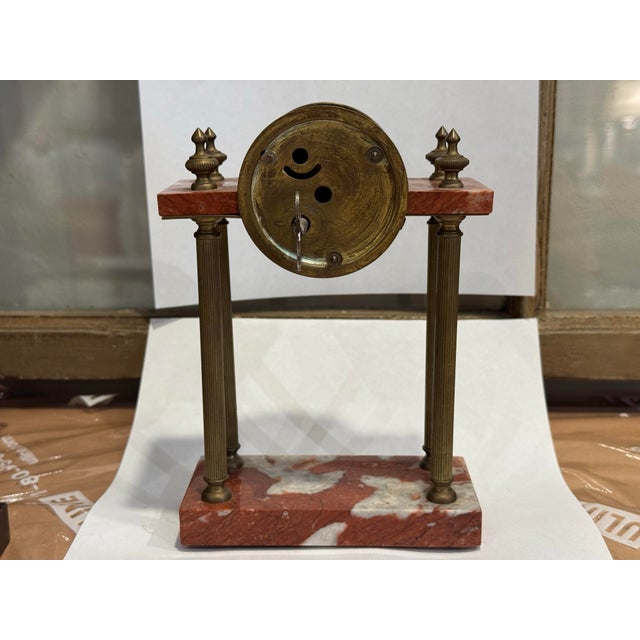 1900s Vintage French Marble Clock Decor For Sale - Image 4 of 7
