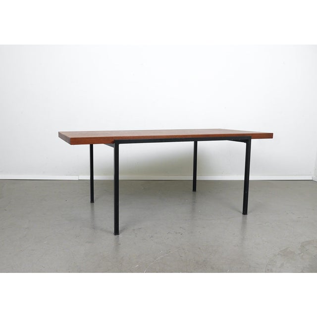 Teak Coffee Table with Black Metal Frame by Eduard Ludwig for Lotos Werkkunst, Germany, 1960s For Sale - Image 6 of 18