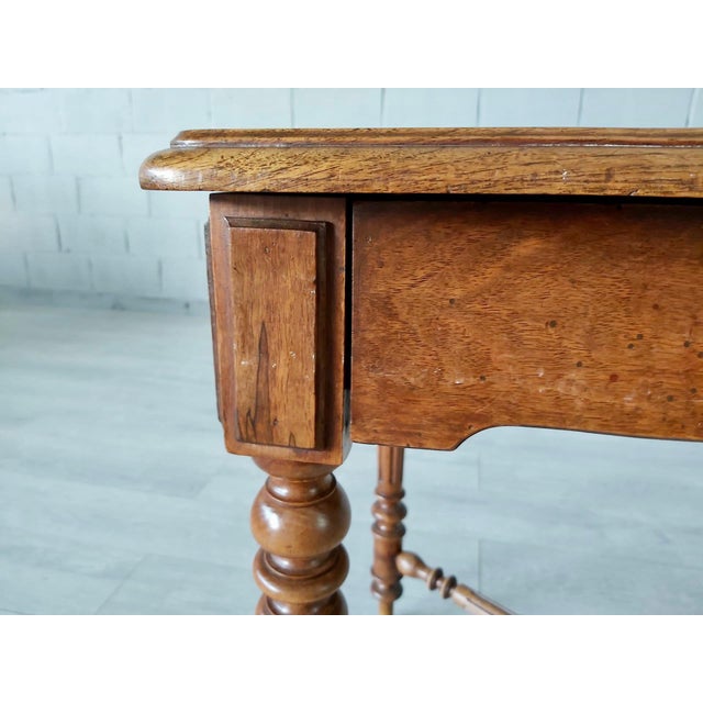 French Antique Oak Console Table With Drawer | Chairish