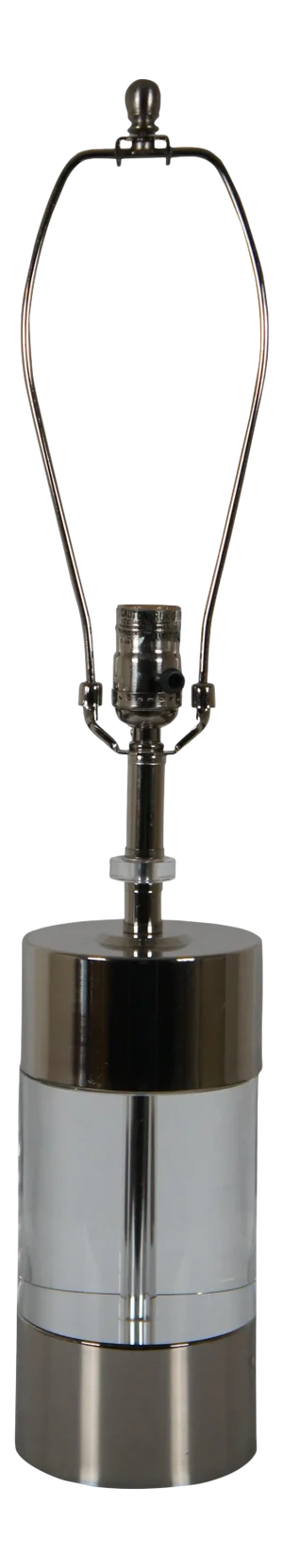 Late 20th Century Quoizel Garner Modern Cylinder Desk or Table Lamp Polished Nickel & Resin