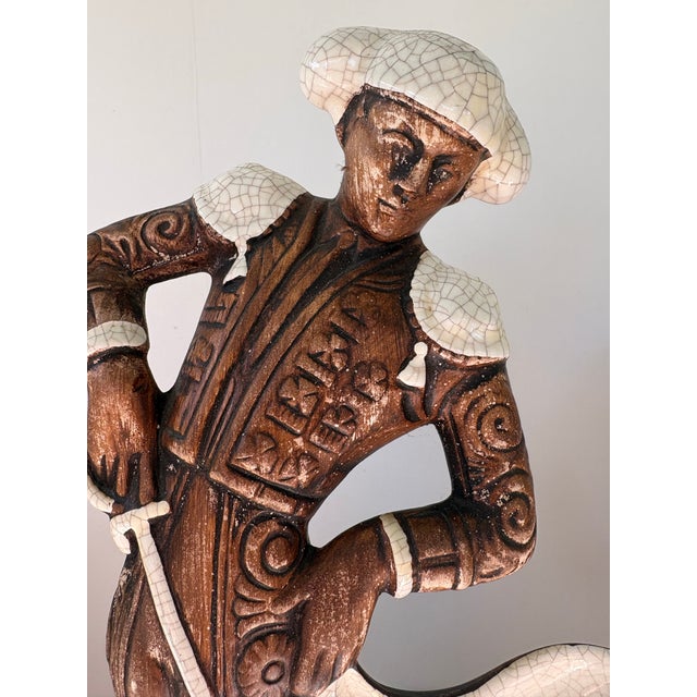 Vintage Mid-Century Ceramic Matador & Bull Figurine Set, Spanish Bullfighting Scene, Usa For Sale - Image 10 of 11