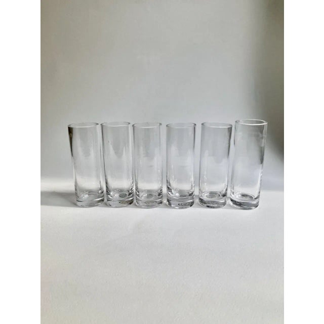 Transparent Vintage Clear Crystal Cylinder Vases- Set of 6 For Sale - Image 8 of 8