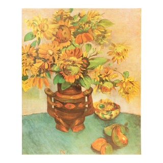 1949 After Paul Gauguin "Sunflowers in a Vase", First French Edition Offset Lithograph For Sale