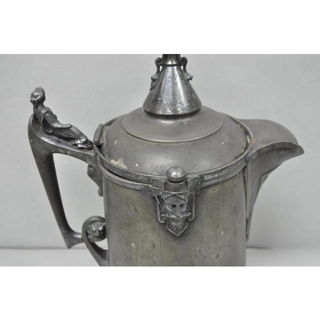 Antique Renaissance Reed & Barton Figural Silver Plated Coffee Water Pitcher For Sale - Image 15 of 18