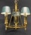 1980s Bouillotte Style Brass 3 Arm Chandelier With Green Tole Shades by Lightolier For Sale - Image 14 of 16