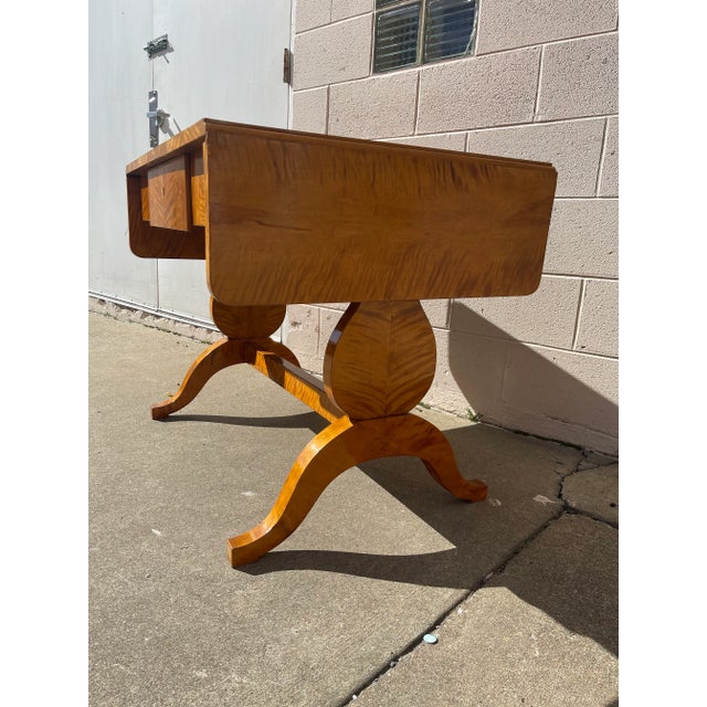 The wood grain on this piece is just exquisite. Finished on all sides, she would make a lovely entryway table, or with the...