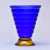 Mid-Century Modern Deep Blue Murano Glass Vase With Gold Base For Sale - Image 3 of 10