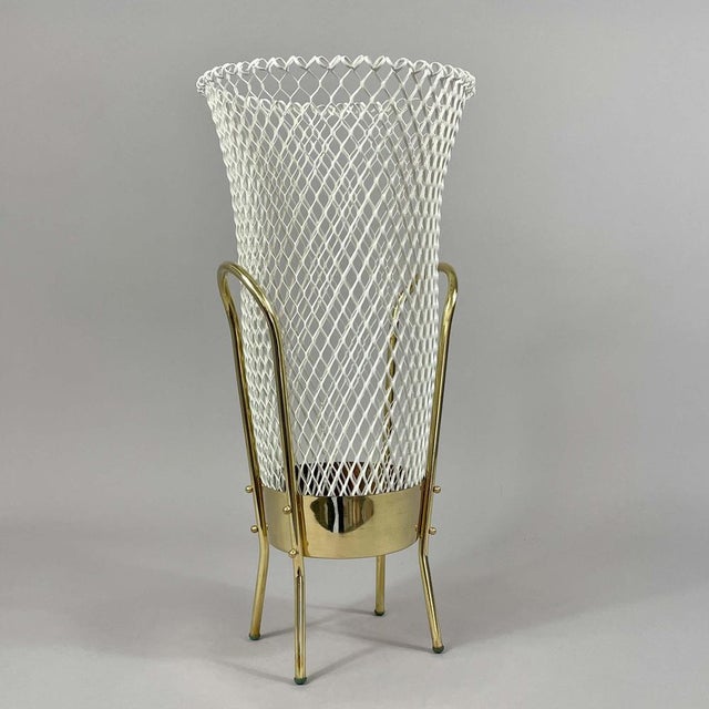 Mid-Century Modern Brass and White Metal Umbrella Stand, Italy, 1950s For Sale - Image 10 of 18
