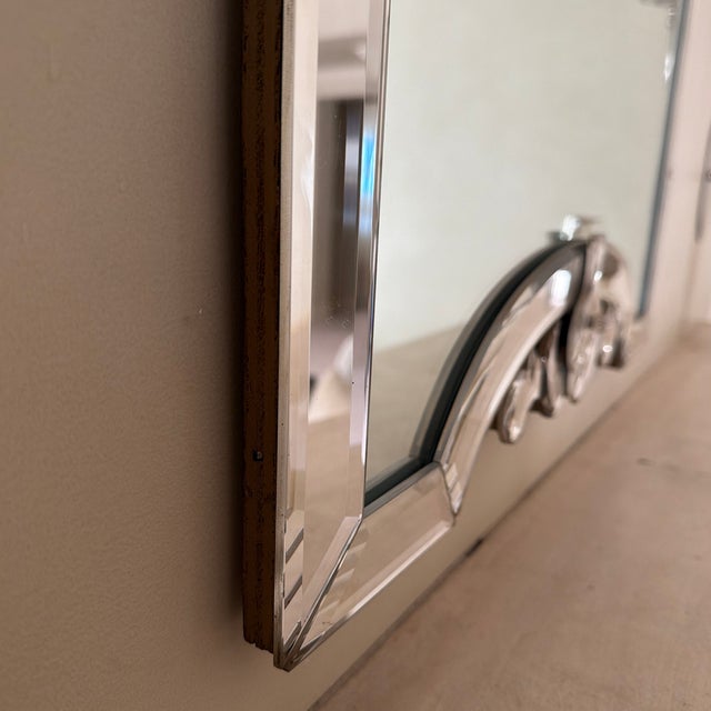 Glass Late 20th Century Venetian Etched/Beveled Glass Mirror. For Sale - Image 7 of 10