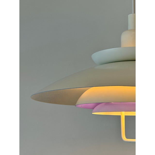 Large Vintage Danish Form-Light Pendant Lamp in White and Cobalt Blue, Denmark, 1970s For Sale - Image 6 of 18