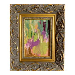 "Outdoor Weekend" 2026 Mini Painting With Vintage Frame by Jessalin Beutler For Sale