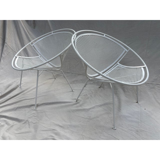Mid 20th Century Tempestini Oversized Radar Chairs Powder Coated White - A Pair For Sale - Image 5 of 8