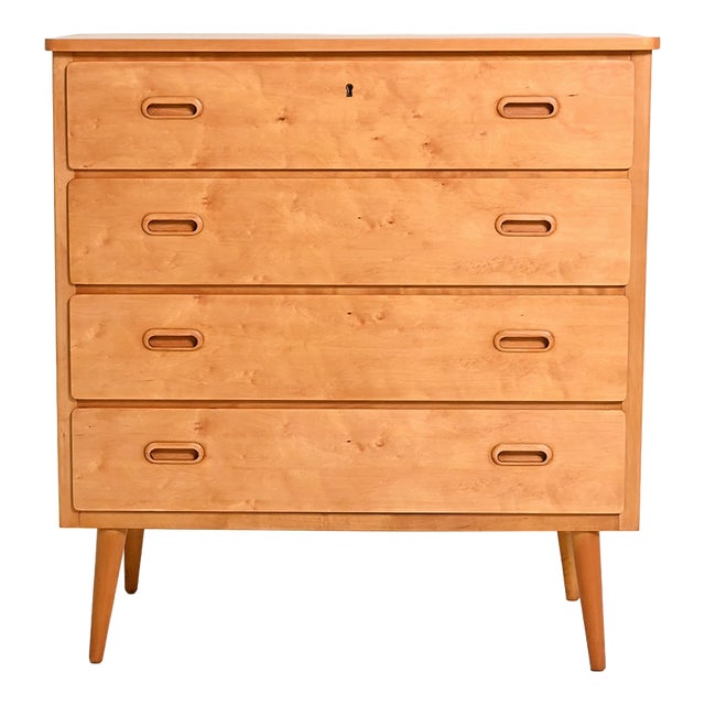 Vintage Scandinavian Birch Chest of Drawers, 1950s For Sale