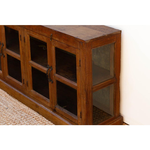 Early 20th Century Antique Long Malabar Teak Colonial Cabinet For Sale - Image 5 of 7