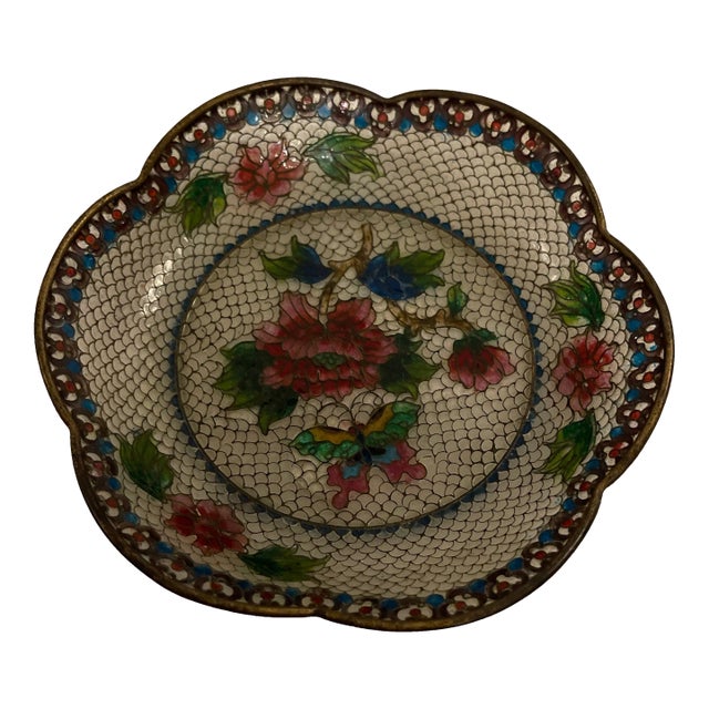 Late 19th Century Plique a Jour Scalloped Plate For Sale