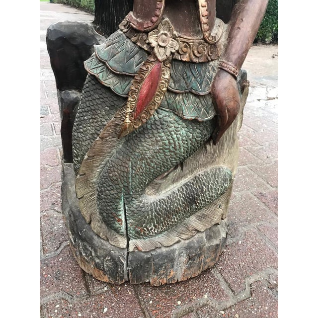 19th C. Folk Art Brown Wood Sculpture For Sale - Image 11 of 12