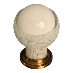 Italian Blown Glass Postmodern Table Lamp With Brass Base & Dimmer