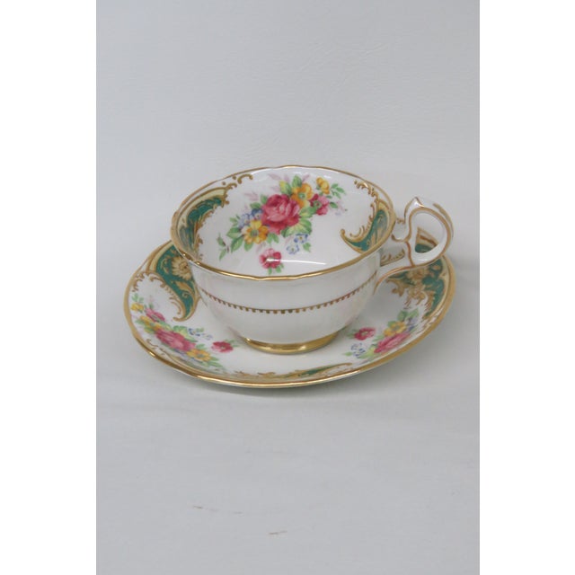 English Royal Stafford Gloria Bone China Flowers Tea Cup and Saucer Set 4510b For Sale - Image 3 of 16