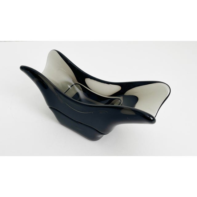 1940s cigar ashtray or catchall made of blown glass, similar in style to pieces produced in Murano, Italy in the mid 20th...