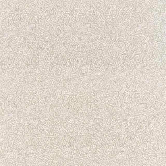 Zoffany Maze Coral Fabric in Platinum White For Sale