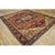 1880s Square Antique Red Geometric Anchor Medallion Persian Serapi Rug For Sale - Image 4 of 9