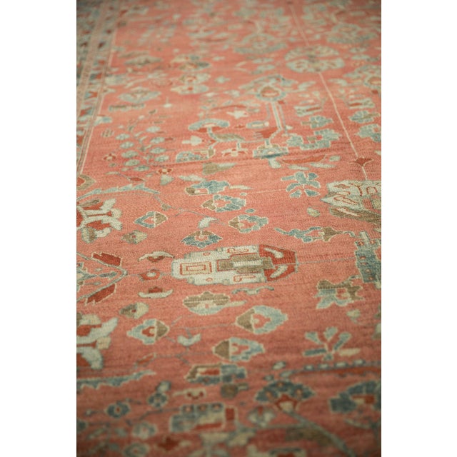 Ruby Red 1930s Vintage Persian Bibikabad Quatrefoil Bouquet Wool Carpet For Sale - Image 8 of 13