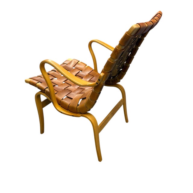 Bruno Mathsson Vintage Bruno Mathsson "Eva" Leather Chair Signed For Sale - Image 4 of 12