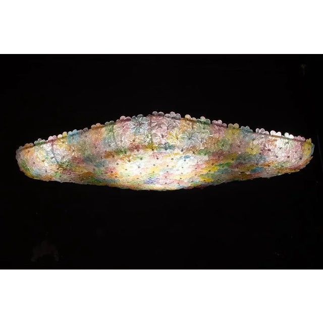 Glass Large Venetian Multi-Colored Glass Flower Ceiling Light from Barovier & Toso, 1960s For Sale - Image 7 of 12