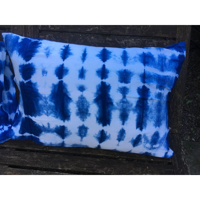 Indigo Shibori Dyed Standard Pillow Shams A Pair Chairish
