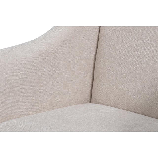 Upholstered Host Dining Chair in Ivory Chenille For Sale - Image 10 of 11