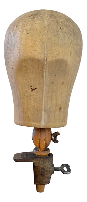 Antique Wooden Head with Mount, 1890s