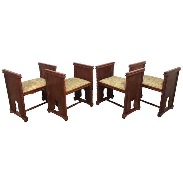 Set of Four Modernist Rectangular Upholstered Window Benches With Arms For Sale - Image 13 of 13