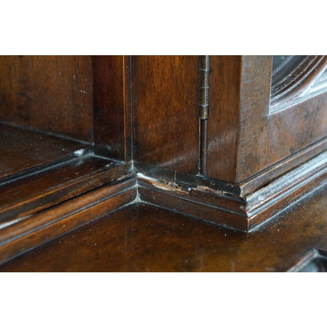 Wood Mid Century Baker Georgian Mahogany Breakfront Bookcase Cabinet Bubble Glass, Attributed For Sale - Image 7 of 18