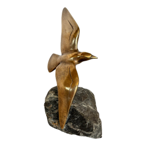 20th Century French Charles Reussner Bronze Seagull Sculpture