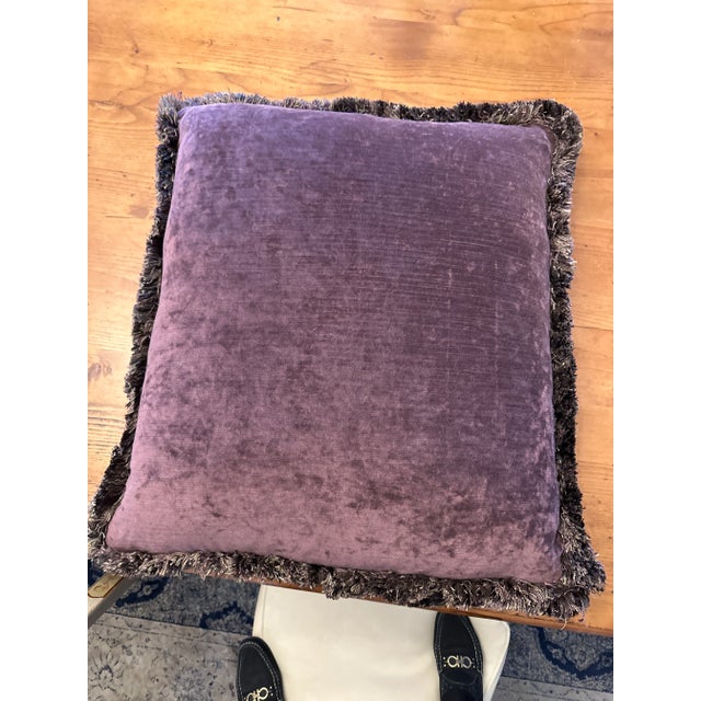 Late 20th Century Vintage Silk and Velvet Damask Pillow For Sale - Image 5 of 9