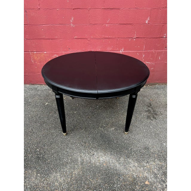 Wood French 1940's Ebonized Dining Table For Sale - Image 7 of 8