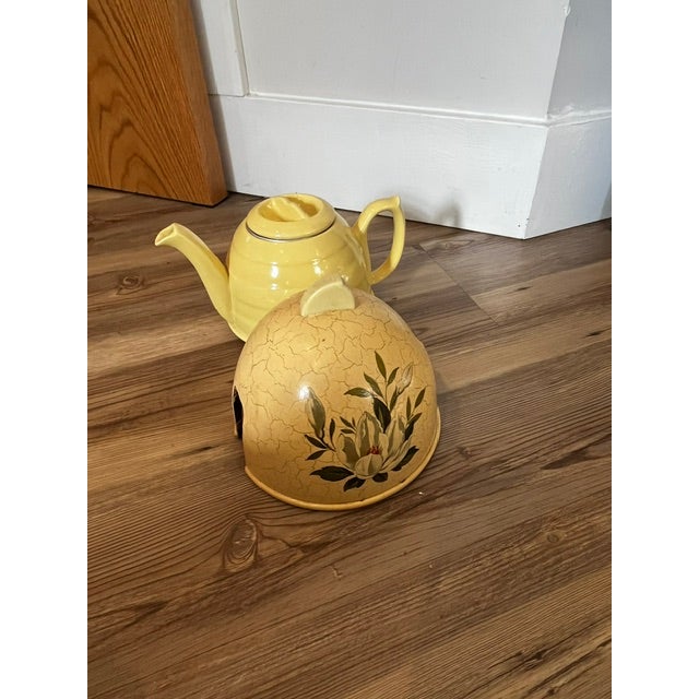 Ceramic Mid 20th Century Ceramic Teapot With Felt Warmer Insulator Cover For Sale - Image 7 of 16