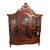 Vintage Chippendale Style 3-Door Mahogany China Cabinet W/ 3 Drawers & Key For Sale