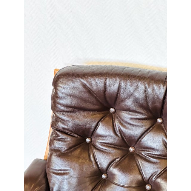 Vintage Scandinavian Teak and Leather Bench, 1960 For Sale - Image 13 of 17