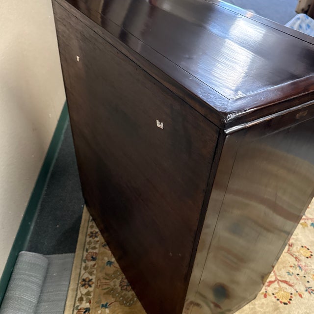 Dark Burl Wood Collectors Cabinet, 19th Century Style For Sale - Image 11 of 12